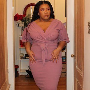 Midi Wrap Dress - Plus Size